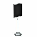 Azar Displays 22''W x 28''H Two-Sided Slide-In Floor Stand on Chrome Base 300289